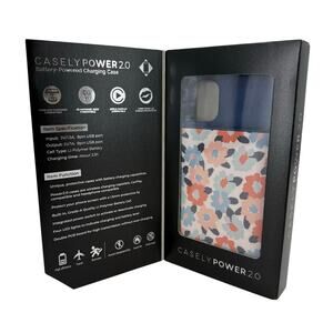 Casely Power 2.0 Battery Power Charging Case iPhone 11 Blue Orange Floral NEW